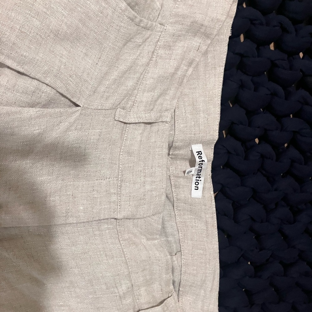 Reformation Cream Wide-Leg Linen Pants - Picture 4 of 4